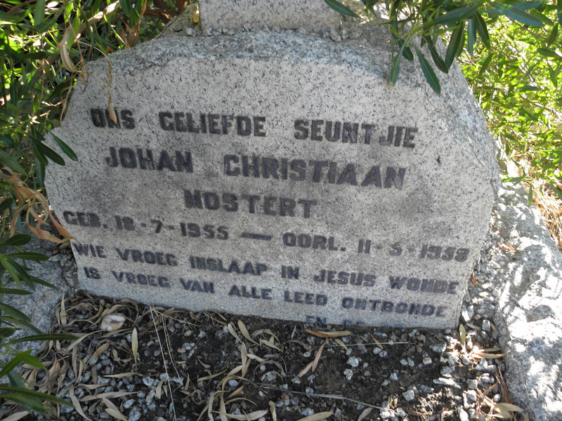 MOSTERT Johan Christiaan 1955-1959