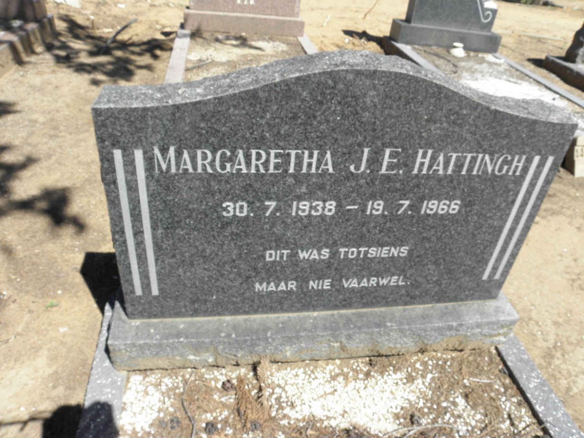 HATTINGH Margaretha J.E. 1938-1966