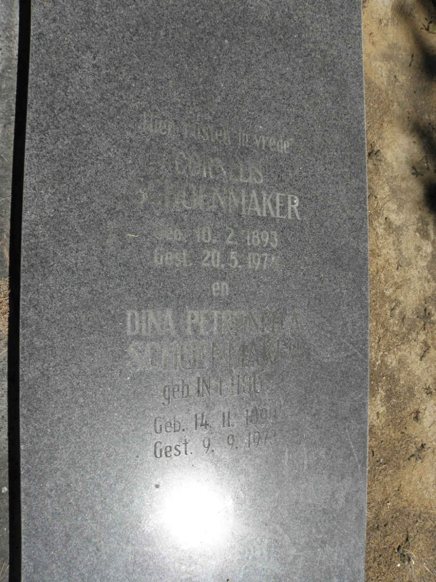 SCHOENMAKER Cornelis 1893-1974 &amp; Dina Petronella 1894-1973