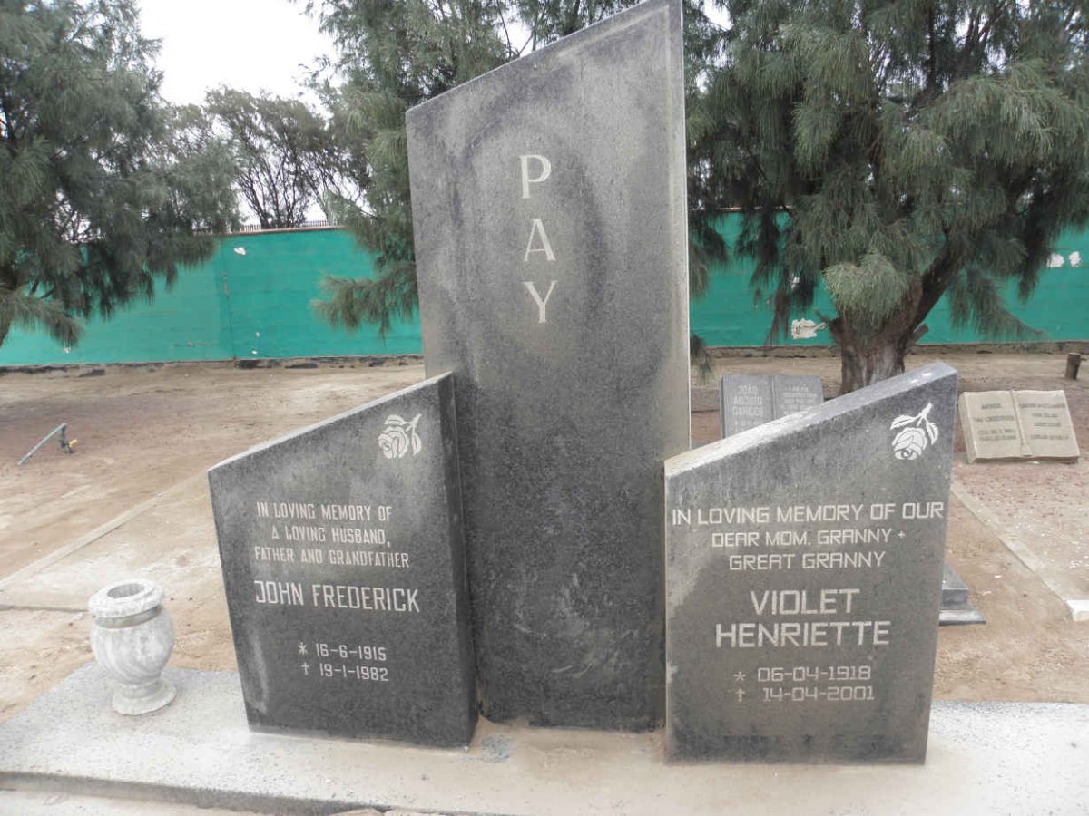 PAY John Frederick 1915-1982 &amp; Violet Henriette 1918-2001