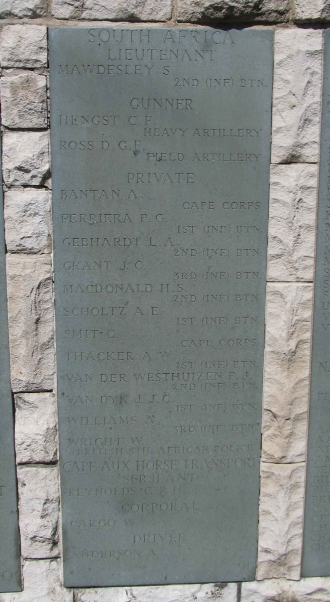 Wall Panel 91. Other South African wartime casualties