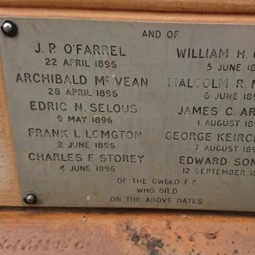 2b. Gwelo War Memorial, Victims