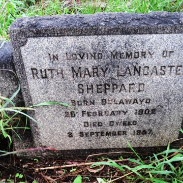 SHEPPARD Ruth Mary Lancashire 1902-1967