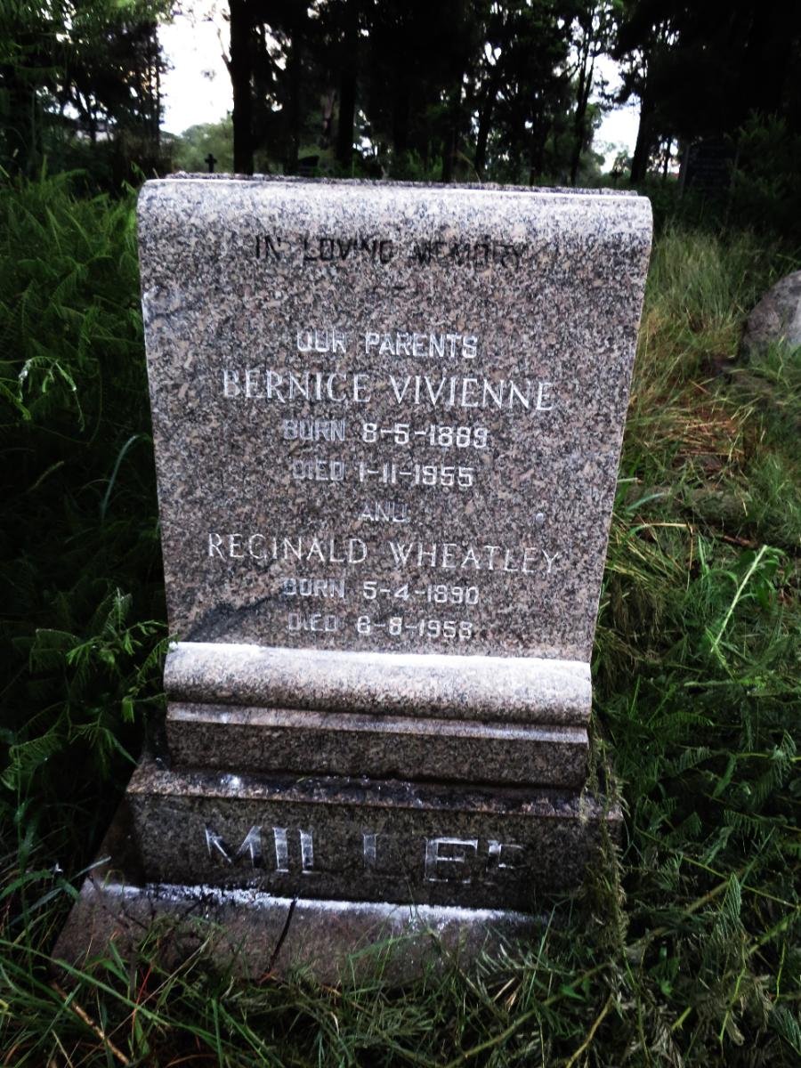 WHEATLEY Reginald 1890-1958 & Bernice Vivienne 1889-1955