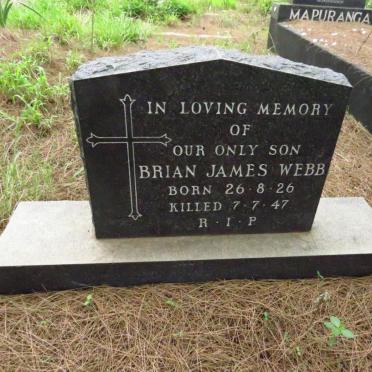 WEBB Brian James 1926-1947