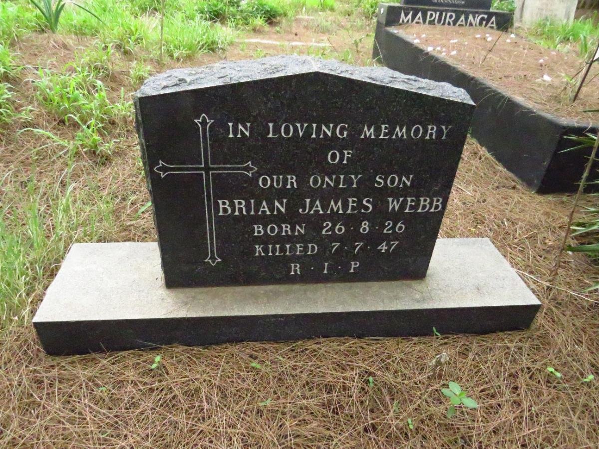 WEBB Brian James 1926-1947